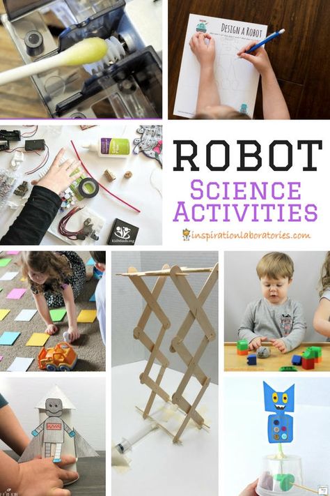 Robot science activities - perfect STEM project ideas for preschool and elementary. Each robot themed activity is paired with a book. Robot Activities Preschool, Stem Project Ideas, Robot Activities, Robots Preschool, Computer Classroom, Robot Project, Robot Activity, Prek Activities, Elementary Stem