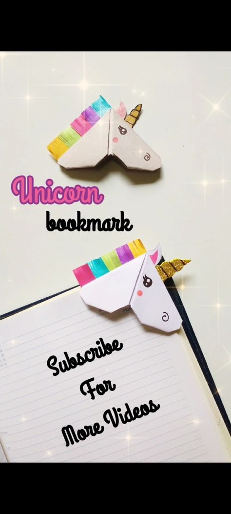 Unicorn bookmark diy Bookmark Craft, Projects To Try, The Creator, Paper Crafts