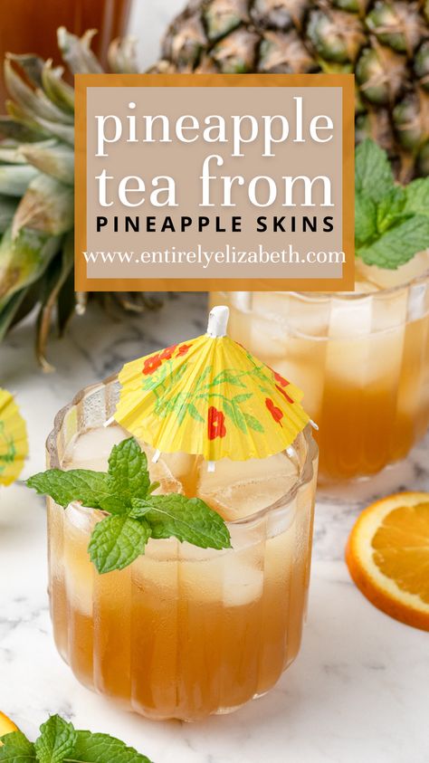 Discover the hidden potential of pineapple skins with this easy iced pineapple tea recipe. Enjoy a refreshing drink that's both eco-friendly and nutritious. Pineapple Drinks Nonalcoholic, Pineapple Tea Recipe, Pineapple Skin Tea, Pineapple Skin, Frozen Fruit Drinks, Pina Colada Mocktail, Pineapple Tea, Skin Tea, Pineapple Drinks