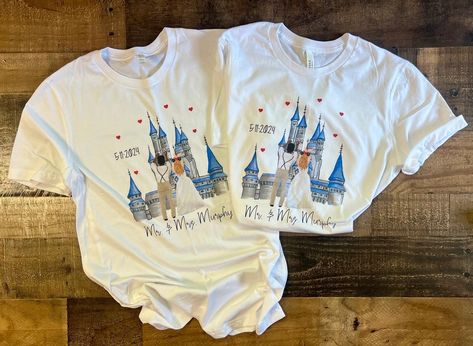 Disney Just Married Shirts, Disney Marriage, Wedding Tshirt, Just Married Shirts, Disney Wedding Gifts, Wedding Tshirts, Disney Honeymoon, Married Shirt, Anniversary Shirt