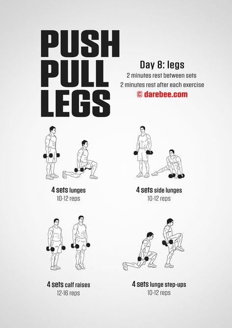 Pull Push Leg Workout, Push Pull Legs Workout, Push Pull Legs, Leg Workout At Home, Fitness Challenges, Motivation Exercise, Side Lunges, Quick Workout Routine, Calf Raises