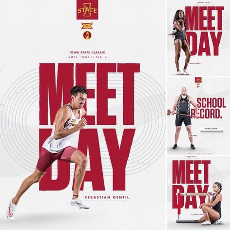 SkullSparks on Instagram: "Visual branding @cyclonetrackxc #smsports #sportsdesign #sportsdigital #visualbranding #branding #graphicdesign #collegesports #sportscreative #skullsparks" Meet Day Graphic, Track And Field Graphic Design, Track And Field Graphics, Track Graphic Design, Meet The Team Instagram Post, Penn Relays, Track Graphic, Gameday Graphics, Sports Banners