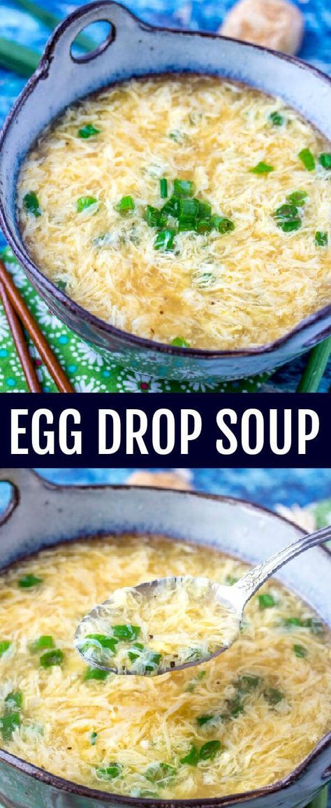 Egg Drop Soup Recipe, Soup Chinese, Chinese Soup Recipes, Mapo Tofu, Egg Drop Soup, Egg Drop, Easy Chinese Recipes, God Mat, Easy Soups