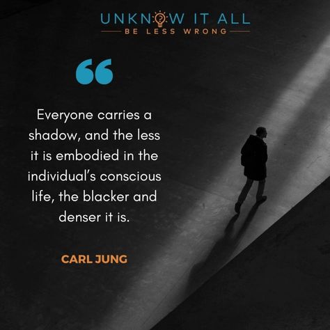 "Everyone carries a shadow, and the less it is embodied in the individual's conscious life, the blacker and denser it is." - Carl Jung Shadow Integration, Carl Jung Shadow, Mind Therapy, Different Personality Types, Wise Mind, Conscious Awareness, Carl Jung, Other Half, Shadow Work