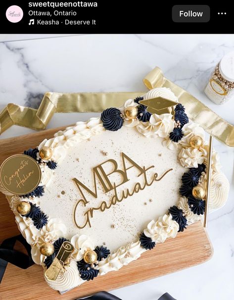 Mba Cake, Fancy Sheet Cakes Designs, Graduation Cake Ideas Sheet Cakes, Sheet Cake Graduation Cakes, Mba Graduation Cake, Sheet Cake Designs Graduation, Sheet Cake Designs For Men, Graduation Sheet Cake Ideas, Graduation Square Cake