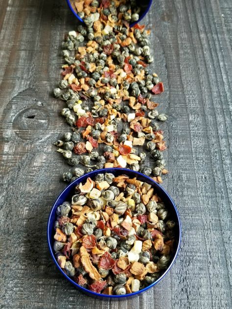 Jasmine Dragon Pearls & Peach Tranquility Tea Blend Teavana Peach Tranquility Recipes, Peach Tranquility Tea, Jasmine Dragon, Tea Blends Recipes, Cool Food, Herbal Tea Blends, It's A Good Day, Peach Tea, Best Tea