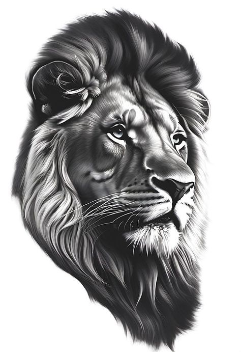 Lion Stencil Tattoo, Realistic Lion Tattoo Design, Lion Head Tattoo Design, Tattoo Lion Design, Leones Tattoo, Lion Tattoo Stencil, Lions Tattoo, Leon Tattoo, Killer Whale Tattoo