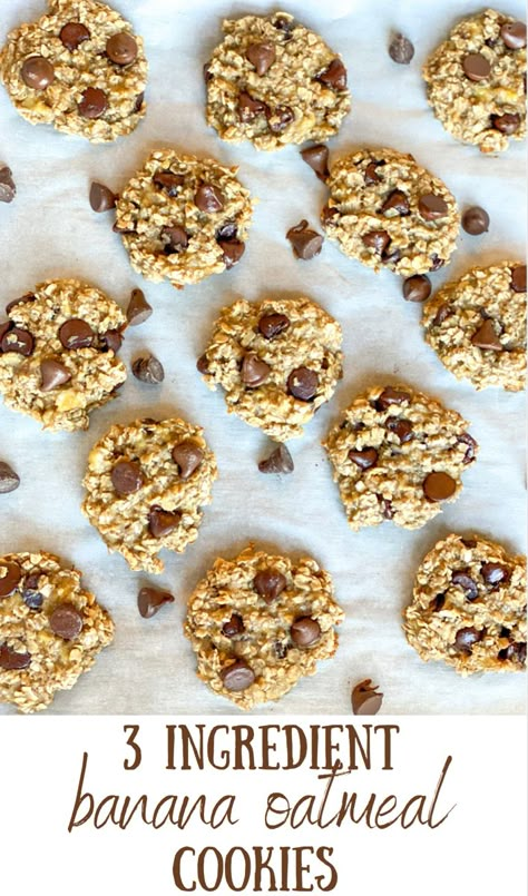 Sheet pan with 3 Ingredient Banana Oatmeal Cookies 3 Ingredient Cookies With Banana, Banana Oatmeal Snacks, Banana Oatmeal Dessert, Banana Oatmeal Chocolate Chip Cookies 3 Ingredient, 3 Ingredient Oatmeal Banana Cookies, Easy Healthy Banana Cookies, Easy Oat Bars 3 Ingredients, Healthy 3 Ingredient Cookies, 3 Ingredient Breakfast Cookies