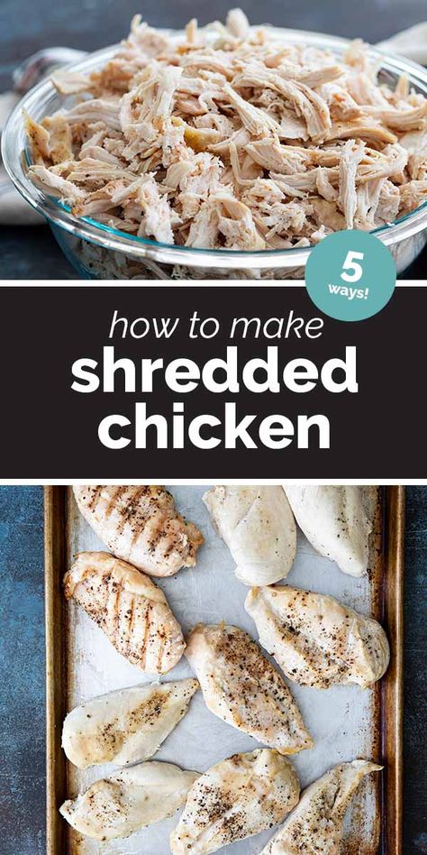 Making Shredded Chicken, Shredded Chicken Breast Recipes, Shred Chicken, Easy Shredded Chicken, Slow Cooker Shredded Chicken, Make Shredded Chicken, Ways To Cook Chicken, Kitchen Hack, Chicken Taco Recipes