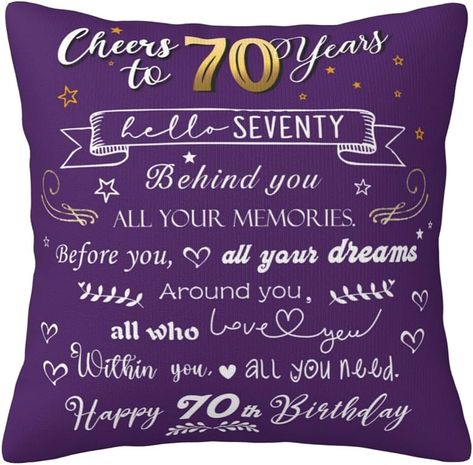 Amazon.com: IYUBOFU Happy 70th Birthday Decorations for Women - 1954 Birthday Party Decorations - 70th Birthday Gifts for Women, Men - 70 Year Old Birthday Gifts Throw Pillow Covers 18 x 18 inches (Coral Blue) : Home & Kitchen 70 Year Old Birthday, Birthday Decorations Women, 70th Birthday Gifts For Women, Birthday Party Purple, 1954 Birthday, 1964 Birthday, Birthday Decorations For Women, Happy 70th Birthday, 60th Birthday Party Decorations