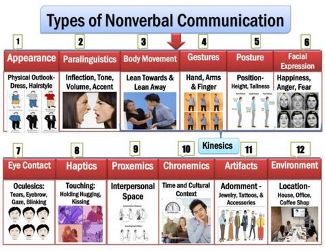 Nonverbal Communication Types: 12 Types of Nonverbal Communication - Types Of Non Verbal Communication, Communication Types, Types Of Communication, Education Posters, Counseling Tools, Verbal Communication, Communication Process, Interpersonal Communication, Effective Communication Skills