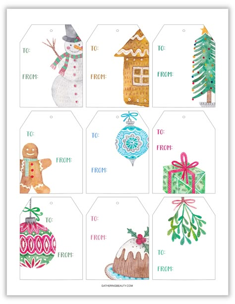 Free Christmas Printables Vintage, Diy Christmas Gift Tags, Happy Holidays Gift Tags, Printable Holiday Tags, Free Christmas Tags, Homemade Gift Tags, Free Christmas Tags Printable, Free Printable Christmas Gift Tags, Christmas Gift Tags Free