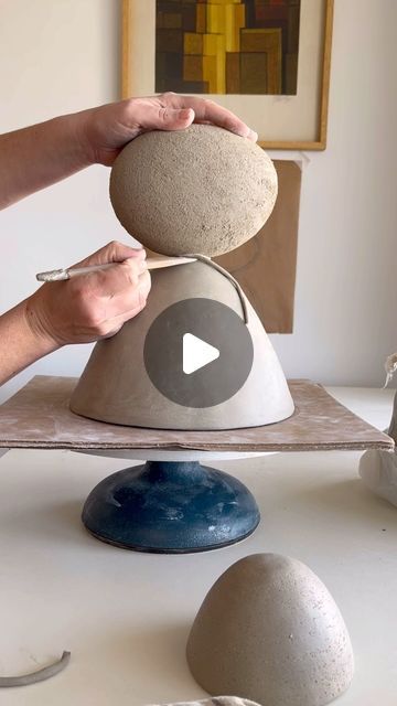 Carolina Levinton on Instagram: "A new totem for Madrid. Now in the kiln.  Escultura en gres blanco con chamota 🤍 . . . #sculpture #ceramicart #interiordesign #totem #handbuilt #mediterranean #wabisabi" Outdoor Ceramic Sculpture, Ceramic Totem, Clay Totems Ceramic Sculptures, Stacked Ceramic Sculpture, Ceramic Sphere Sculpture, Famous Ceramic Artists, Contemporary Pottery, Ceramic Techniques, Kiln