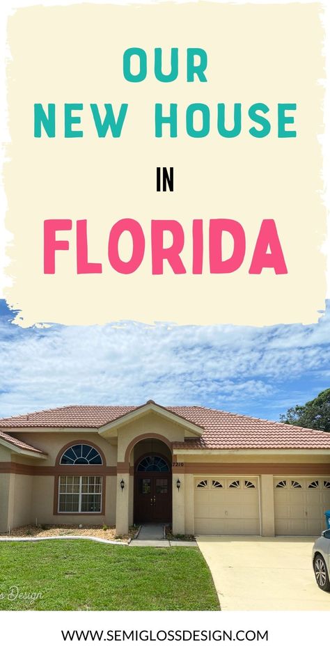 Introducing our new house in Florida with before photos. Florida Home Renovation, Florida Style Homes Exterior, Florida Home Remodel, Stucco Exterior Makeover, Bungalow Exterior Makeover, Florida House Exterior, Ranch Exterior Remodel, Florida Homes Exterior, Florida Style Homes