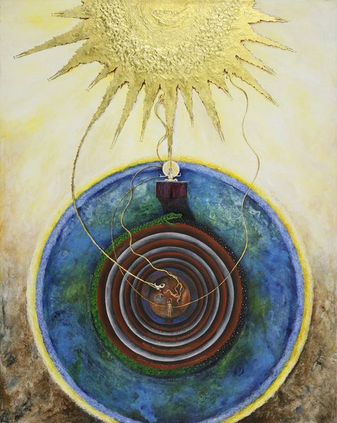 Conception of the Demiurge by Skee Goedhart Gnostic Art, Ernest Holmes, Ceremonial Magick, Cosmic Egg, Edgar Cayce, Alchemy Art, Spiral Art, Rooster Art, Dream Symbols