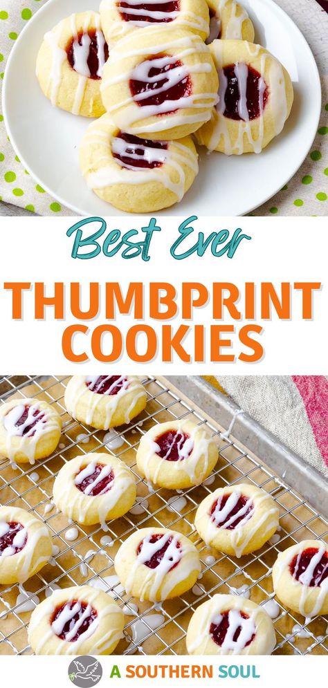 Thumbprint Cookies With Walnuts Recipe, Betty Crocker Thumbprint Cookies Recipe, Thumbprint Cookies Cream Cheese, Egg Nog Thumbprint Cookies, Thumb Print Cookies With Jelly, Almond Cookies Recipes, Best Thumbprint Cookies, Thumbprint Cookie Recipe, Thumbprint Cookie