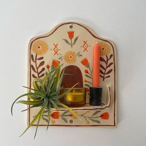 Corinne Lent, Clay Altar, Ceramic Altar, Wall Shrine, Wall Altar, Clay Home Decor, Wall Shrines, Keramik Design, Ceramic Wall Art