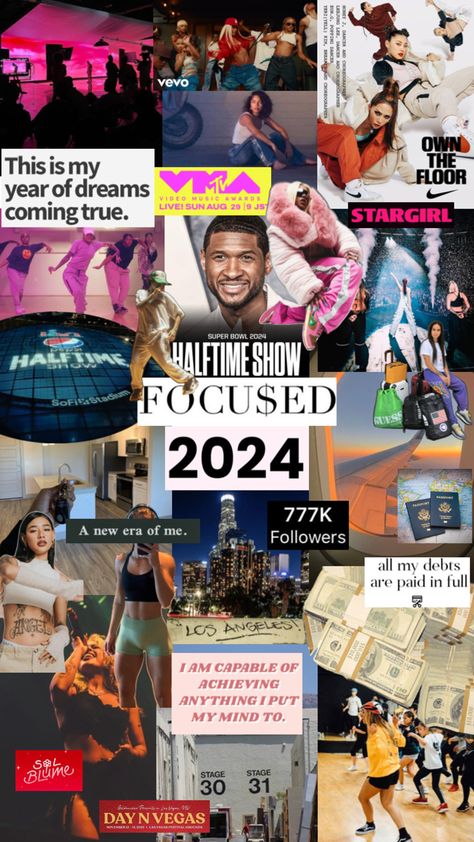 2024 vision board dancer career 2024 Vision Board, 2024 Vision, Vision Board, Dancer, Career