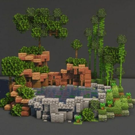 Minecraft Connected Houses, Minecraft Building Ideas No Texture Pack, Jungle Themed Minecraft Builds, Minecraft Jungle Garden, Case Minecraft Aesthetic, Stone Pathway Minecraft, Minecraft Tall Wall Designs, Minecraft Modern Mountain House, Minecraft Cobblestone Ideas