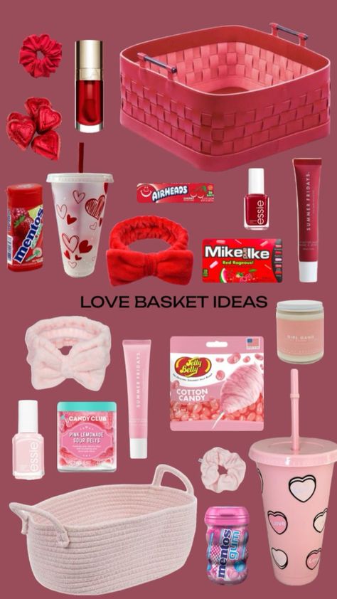 Girly Christmas Gifts, Friend Valentine Gifts, Valentines Day Baskets, Valentine Gift Baskets, Best Gift Baskets, Valentine Baskets, Valentine's Day Gift Baskets, Birthday Basket, Valentines Gift Box