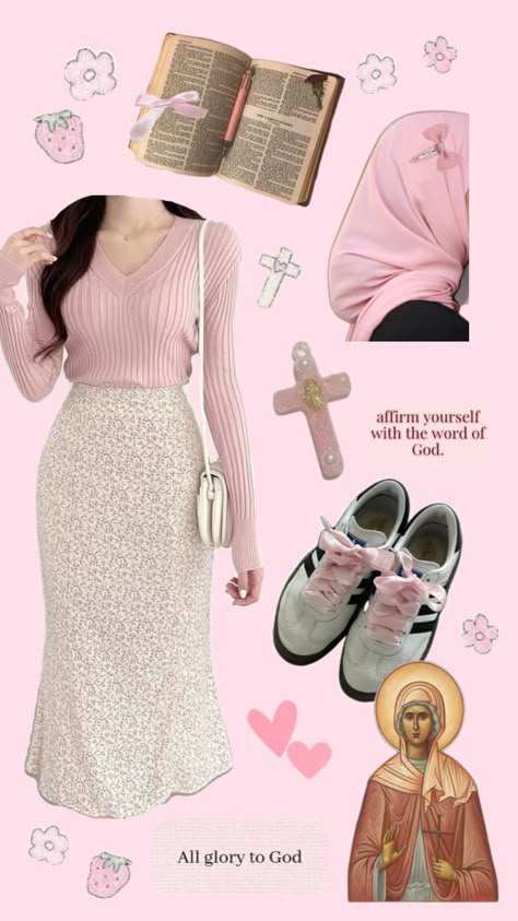 Catholic Mass Outfit, Girly Pink Outfits, Christian Dressing, Christian Fashion Modesty, Christian Fits, Shopping Apps Clothes, Modest Cute Outfits, Christian Outfits Modesty, Jesus Outfit