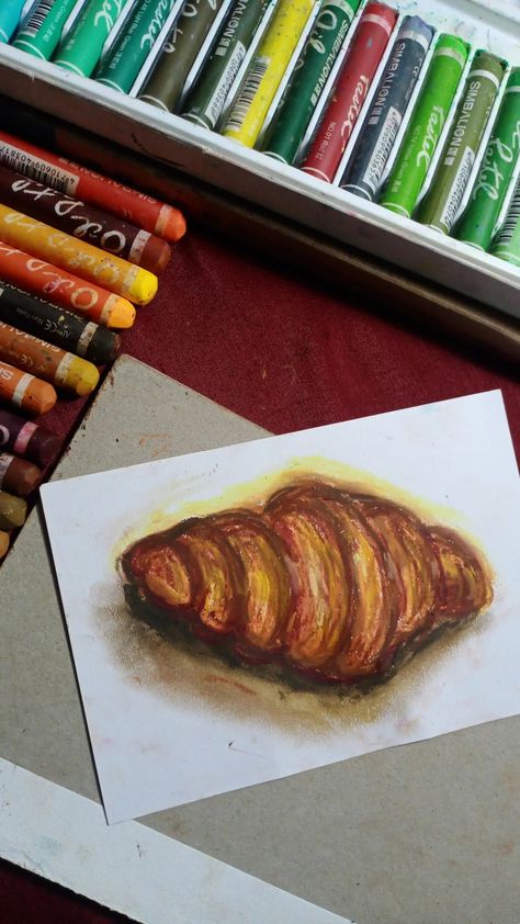 Oil pastel art Oil Pastel Food, Oil Pastel Art, Ap Art, Journal Doodles, Pastel Art, Food Items, Oil Pastel, Pastry, Art Reference