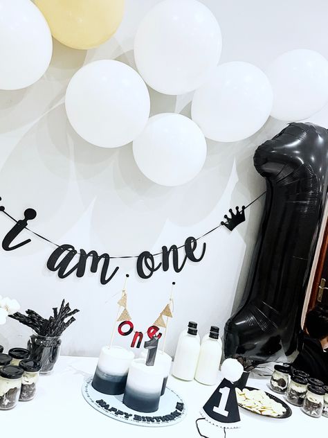 First birthday black and white theme idea baby boy first birthday party Decoration For 1st Birthday, Baby Boy First Birthday Party, Birthday Black And White, Baby Boy First Birthday, Black And White Theme, Boy First Birthday, First Birthday Party, First Birthday, Birthday Ideas