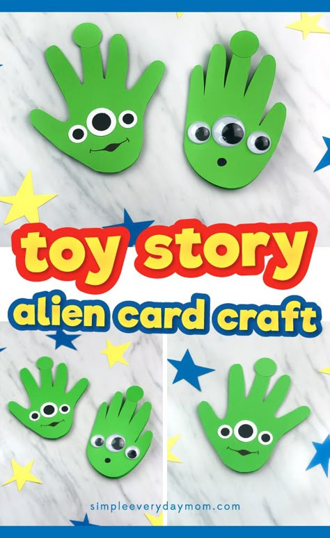 Handprint Alien, Homemade Kids Gifts, Disney Crafts For Kids, Toy Story Crafts, Disney Craft, Alien Crafts, Disney Activities, Crafts For Teens To Make, Handprint Craft