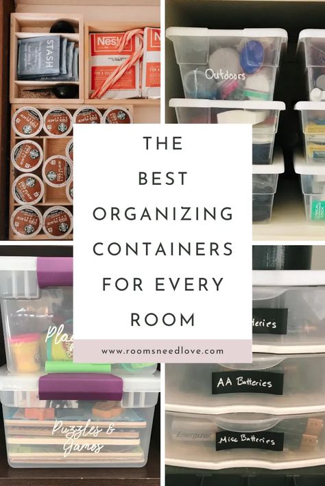 The tried and true organizing containers I use all over my home. These organizers keep me organized and stay on my budget! Organizing Containers, Diy Home Updates, Mom Time Management, Cube Storage Bins, How To Make Labels, Playroom Storage, Organized Mom, Budget Organization, Kids Room Organization