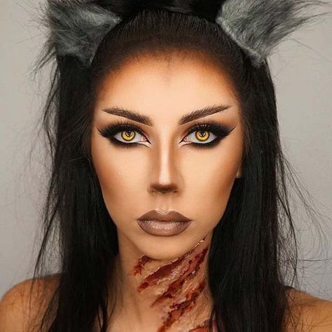 Demon Halloween Makeup, Werewolf Makeup, Wolf Makeup, Makeup Clown, Makeup Zombie, Halloween Make-up Looks, Creepy Makeup, Halloween Costume Suit, Creepy Halloween Makeup