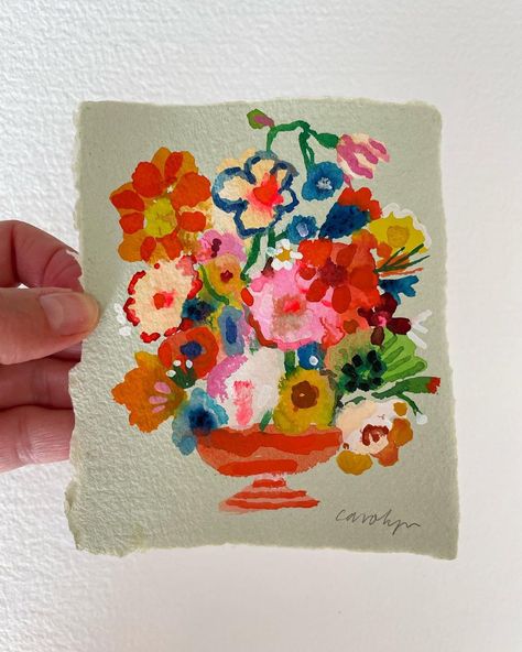 Carolyn Jenny Gavin en Instagram: “Poppies - my new favourite. #poppies #carolyngavin #summer #carolyngavinflowers #wildflowers #mixedmedia #watercolor #pigment #ink…” Gouache Cards, Artsy Flowers, Carolyn Gavin, Colored Markers, Bird Template, Art Eras, Travel Art Journal, Colorful Paintings Acrylic, Watercolor Poppies