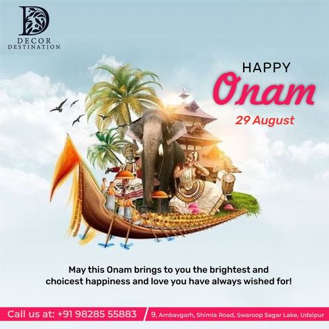 May this Onam brings to you the brightest and choicest happiness and love you have always wished for! #OnamSpirit #FestivalGuidance #ProsperousFortune #HappyOnam #FestivalLight #JoyfulCelebration #HarvestFestival #TraditionalDelights #OnamWishes #BountifulBlessings #CulturalTradition #HarvestJoy #Onam2023 #FestivalVibes Festival Ads Creative, Onam Creative Ad Design, Onam Festival Creative Ads, Assam Culture, Riyadh Season, Onam Images, Onam Greetings, Onam Wishes, Work Profile