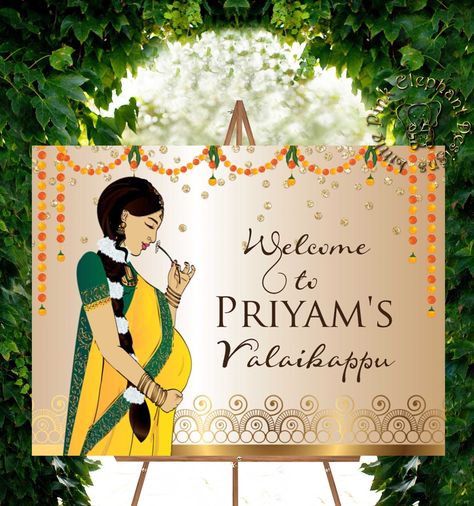 Excited to share this item from my #etsy shop: Valaikapu sign Godh bharai welcome sign Seemantham decor Indian baby shower welcome sign Hindu baby shower ceremony sign Indian wedding Valaikappu Invitation, Seemantham Decoration, Indian Baby Shower Invitations, Indian Baby Shower Decorations, Selfie Booth, Indian Baby Showers, Wedding Ceremony Signs, Indian Baby, Baby Shower Invitation Cards