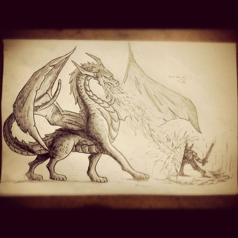 Pencil sketch of dragon vs knight Knight Vs Dragon Tattoo, Sketch Of Dragon, Dragon Vs Knight, Knight Tattoo, Art Pinterest, Couple Sketch, Dragon Sketch, Doodle Tattoo, Creatures Art