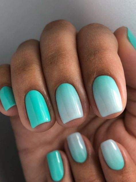 white and green ombre nails Turquoise Sns Nails, Ombre Beach Nails Summer, Sns Nails Colors Summer Short, Aqua Blue Nails Turquoise, Cute Sns Nail Ideas For Spring, Summer Nails 2023 Teal, Teal Ombre Nails Short, Teal Summer Nails Turquoise, Turquoise Beach Nails