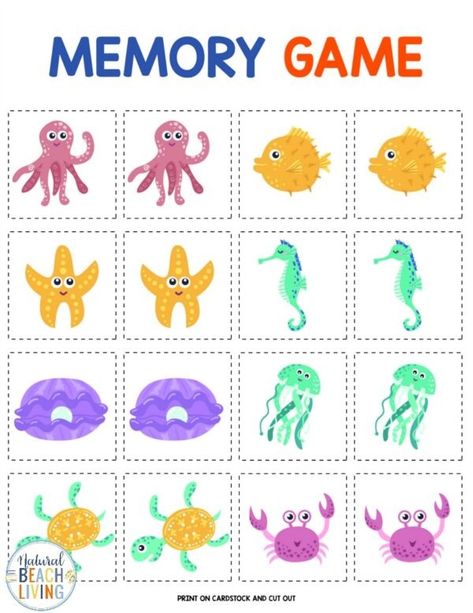 Under the Sea Printable Activities - Ocean Theme Activities - Natural Beach Living Under The Sea Group Activities, Sea Kindergarten Activities, Printable Sea Animals, Under The Sea Games Preschool, Under The Sea Learning Activities, Under The Sea Lesson Plans Preschool, Sea Creatures Activities Preschool, Sea Animal Activities Preschool, Under The Sea Toddler Activities