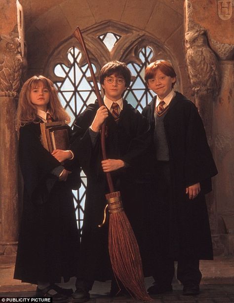 Harry Potter Ron And Hermione, Harry Potter New, Harry Potter Ron, The Sorcerer's Stone, Ron And Hermione, Harry Potter Actors, Golden Trio, Harry Potter Pictures, Harry Potter Films