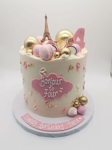 Bonjour To Four, Pink Cakes, Pretty Birthday Cakes, Pink Cake, Birthday Cakes, Cake Designs, Kids Birthday, Birthday Cake, Cake