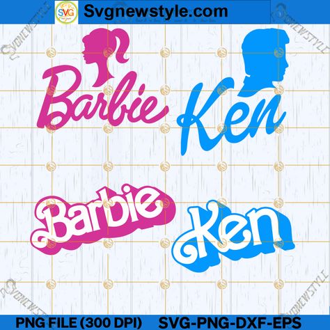 Barbie And Ken Svg, Ken Svg Free, Barbie And Ken Shirts, Ken Silhouette, Cricut Barbie, Cricut Designs For Shirts, Barbie Svg, Couple Svg, Designs For Shirts