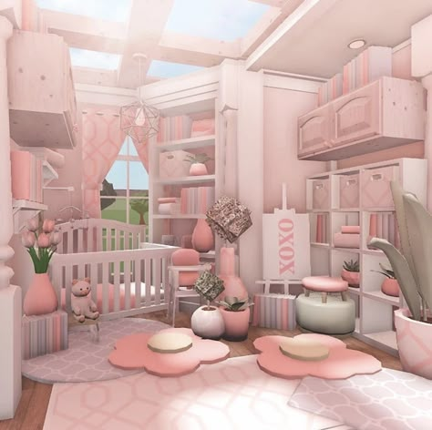 Bloxburg Tiny Kitchen Ideas, Cute Bloxburg Kitchens Aesthetic, Bloxburg Kitchen Ideas Pastel, Bloxburg House Ideas Pastel, Cute Aesthetic Bloxburg House Layout, Cute Kitchen Ideas Bloxburg, Pastel Bloxburg Kitchen, Pastel Bloxburg Bathroom, Preppy Blush Bloxburg House