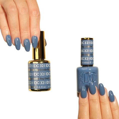 Dnd Denim Blue, Dnd Gel Polish Colors Swatches Blue, Slate Blue Nail Polish, Blue Jean Color Nails, Denim Nail Designs, Dnd Fall Nail Colors 2023, Dusty Blue Nails, Slate Nails, Daisy Nail Designs