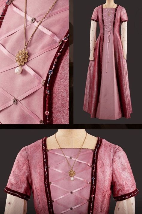 Pink Medival Dresses, Pink Medieval Dress, Vestidos Medieval, House Hightower, House Velaryon, Family Tree House, Targaryen Family Tree, Targaryen House, Game Of Thrones Outfits