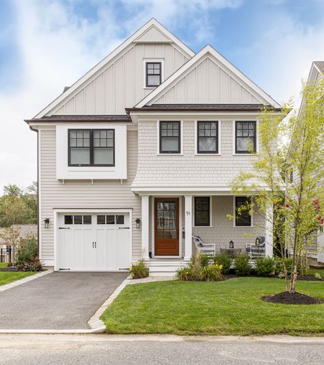 The Narrumson — CMM Custom Homes Light Neutral Exterior House Colors, White And Beige Home Exterior, Beige House White Trim, Light Tan Exterior House Colors, Best Cream Exterior Paint Color, Cream And Black Exterior House, Off White Siding, Cream Colored House Exterior, Swiss Coffee Exterior Paint