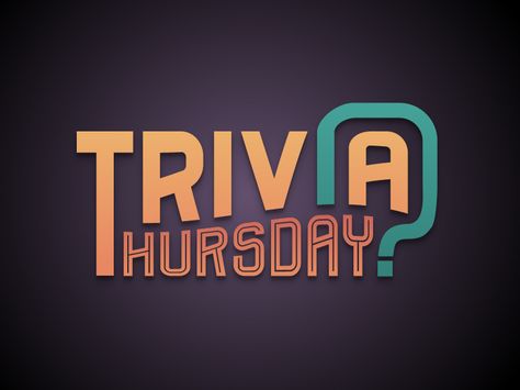 Dribbble - Trivia Thursday Logo by Brit Moran #logo #type #design Trivia Design, Trivia Logo, Pusheen Cute, Text Logo Design, Trivia Night, Trivia Games, Text Logo, Game Logo, History Facts