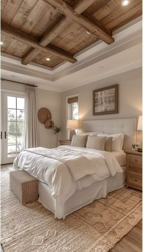 Rustic Farmhouse Bedroom, Farmhouse Bedroom Decor Ideas, Rustic Bedroom Decor, Bedroom Trends, Casa Country, Farmhouse Master, Bedroom Decor Cozy, Country Bedroom, Farmhouse Bedroom Decor