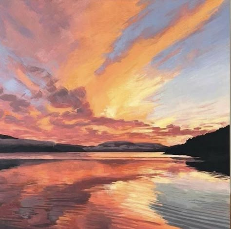 Sky Landscape Painting, Modern Impressionism, Nordland, Sky Landscape, Landscape Art Painting, Cloud Painting, Sunset Painting, Sky Art, Jolie Photo