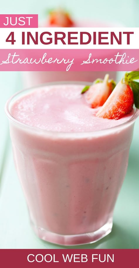 Strawberry Smoothie No Yogurt, Strawberry Smoothie Recipe No Banana, Vegan Strawberry Smoothie, Smoothie With Milk, Smoothie Recipes With Strawberries And Blueberries, Yogurt Strawberry Smoothie, Fruit Smoothie With Yogurt, Healthy Smoothies With Strawberries, Strawberry Soy Milk Smoothie