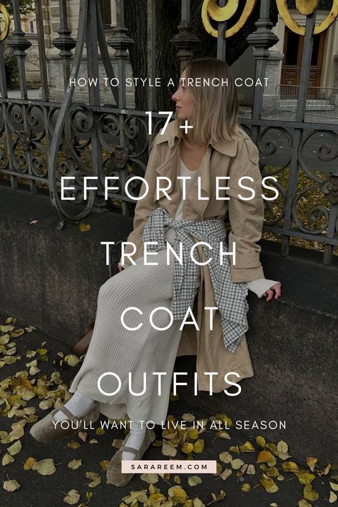 Looking for cozy, chic, and comfy trench coat outfit ideas? Whether it's for fall, winter, spring, or a rainy day, this guide has all the inspo you need to style trendy and casual looks in 2024 and 2025. From oversized to cropped, short to long, beige, tan, navy, or cream, these trench coats are perfect for creating a cute and laid-back aesthetic. Get ready to explore everything from suede and khaki styles to the ultimate cozy trench coat looks that will have you covered all season long! Sweater And Trench Coat Outfit, Womens Trench Coat Outfit, Beige Coat Outfit Casual, Trench Coat Winter Outfit, Rainy Fall Outfit, Oversized Coat Outfit, Beige Coat Outfit, Casual Trench Coat Outfit, Trench Coat Outfit Ideas