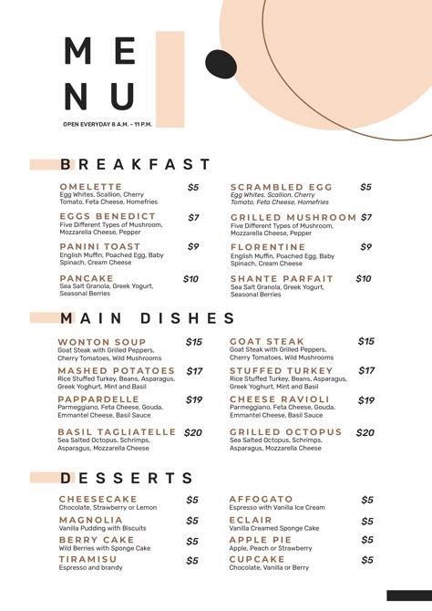 Online Menu Design Ideas, Wine Menu Ideas, Aesthetic Cafe Menu Design, Korean Cafe Menu Design, Breakfast Menu Ideas Restaurant, Menu Design Inspiration Creative, Cafe Menu Aesthetic, Minimal Menu Design, Cafe Menu Ideas