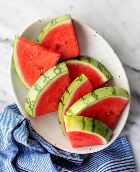 Learn how to cut a watermelon into cubes, balls, or wedges! With this step-by-step guide, it's easy to slice this refreshing summer fruit. | Love and Lemons #howto #watermelon #summer #fruit Watermelon Wedges, Cut A Watermelon, Watermelon Recipe, Picnic Side Dishes, Watermelon Wedge, Fruit Love, Summer Salads With Fruit, Watermelon Summer, Festival Inspo